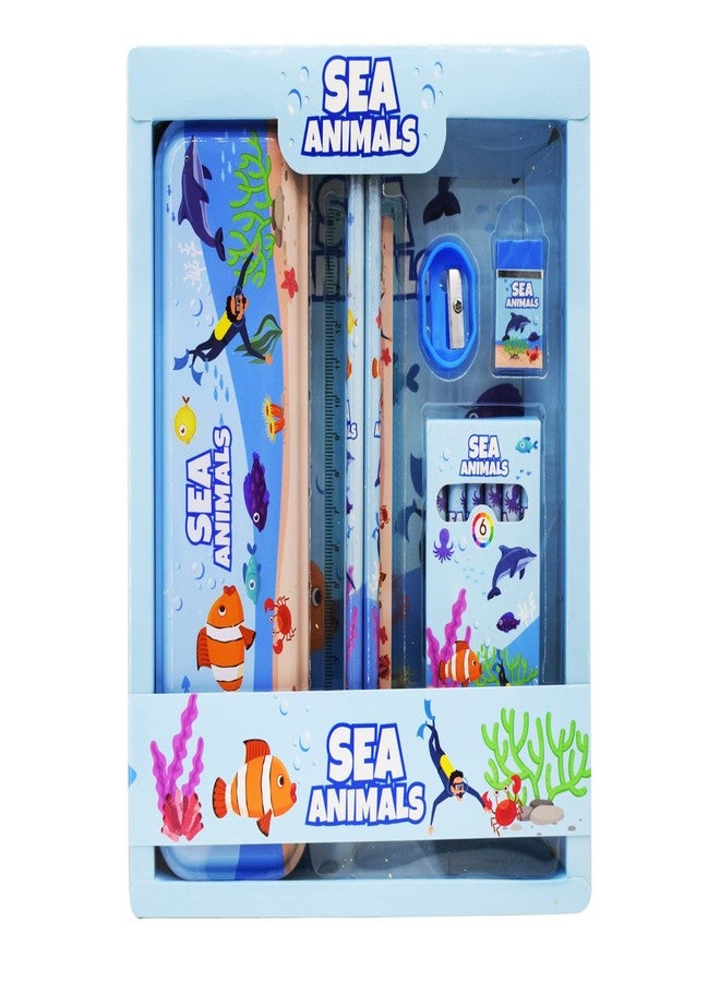 Asera مجموعة هدايا أدوات مكتبية من أسيرا للأطفال كهدايا تذكارية لأعياد الميلاد (عبوة واحدة) (حيوانات بحرية) | متعدد الألوان - Image 1